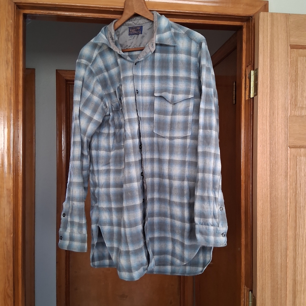 Pendleton Blue and Gray Plaid Shirt